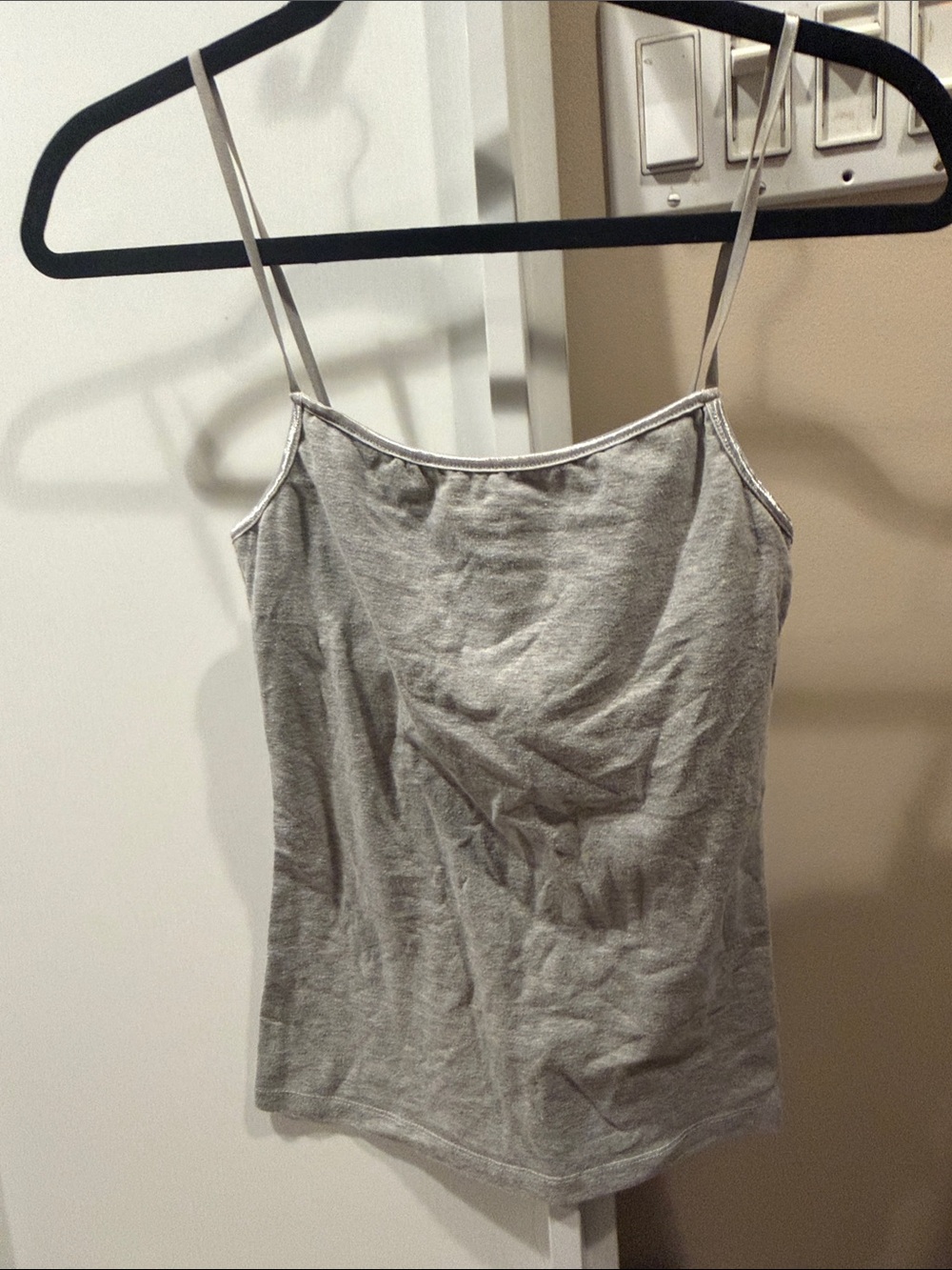 Aeropostale Women's Grey Spaghetti Strap Tank Top Built In Bra Size Small